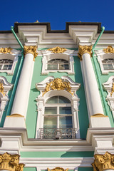 St. Petersburg, Russia. Architectural detail of the facade of th
