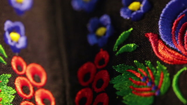 Black shirt cuffs with embroidery