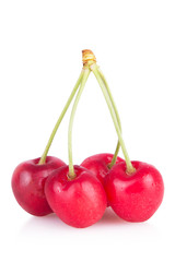 few ripe cherries isolated