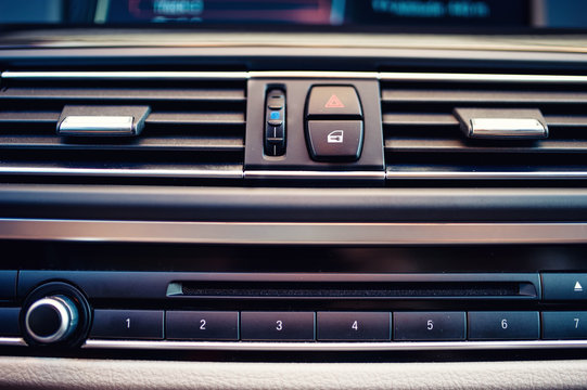 details and close-up of air conditioning and car ventilation