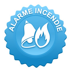 alarme incendie sur bouton web denté bleu