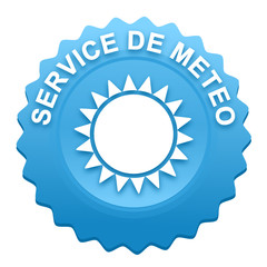 service de météo sur bouton web denté bleu