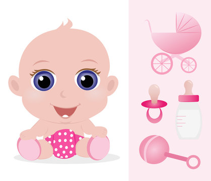 adorable baby girl and baby accessorise set