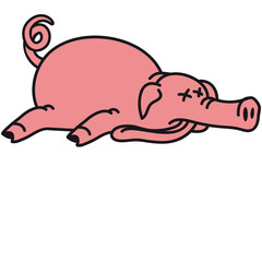Totes Schwein am Boden