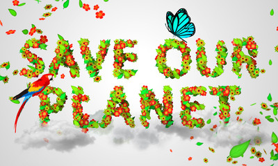Save Our Planet leaves particles 3D