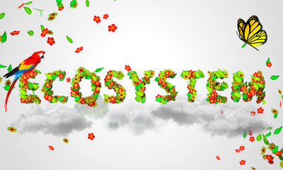 Fototapeta premium Ecosystem leaves particles 3D