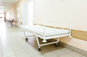 Hospital corridor interior without sicks