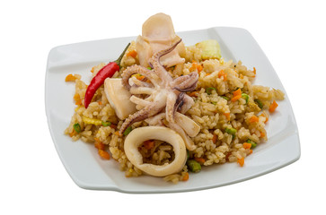 Fried rice with calamari