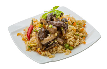 Fried rice with mushrooms