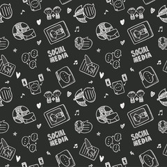 seamless doodle communication pattern
