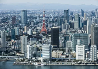 Gordijnen 東京タワー　空撮 © Monet