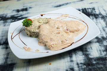 chicken sauce risotto