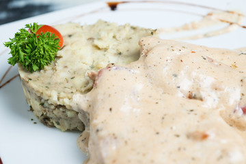 chicken sauce risotto