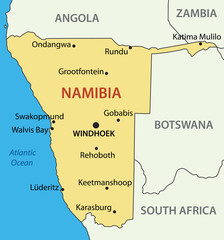 Republic of Namibia - vector map - 66172174
