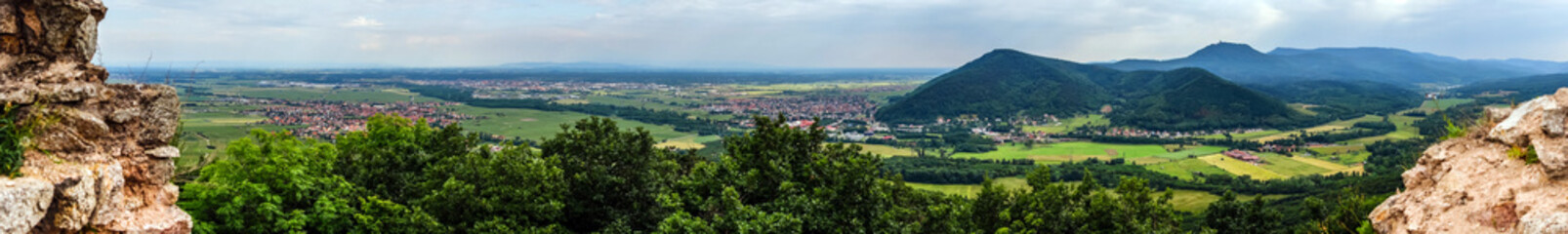 Fototapeta na wymiar Panoramic view of Alsace mountains