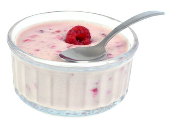 Ramequin de crème à la framboise