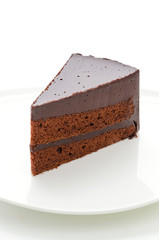 Cake chocolate isolated on white background