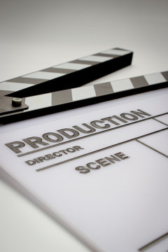 Blank movie clapper board, slate film.