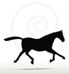 horse silhouette in Fast Trot position
