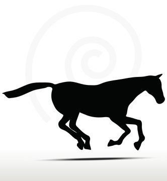 horse silhouette in Gallop position