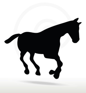 horse silhouette in Gallop position