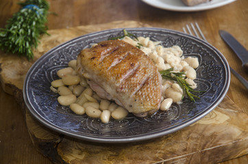 Duck with beans