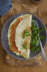 Smoked salmon omelette
