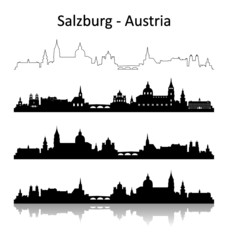 Skyline Salzburg - obrazy, fototapety, plakaty