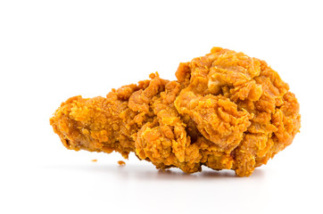 Fried chicken isolated white background