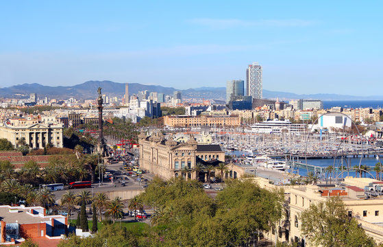 Beautiful landscape of the center of Barcelona