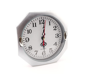 Clock isolated white background