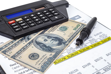 Fototapeta premium Money and calculator