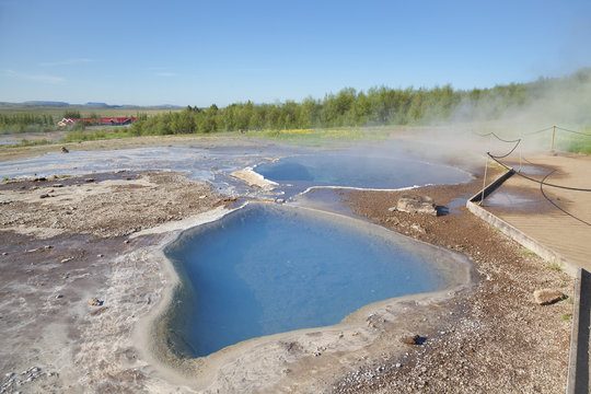 Mineral hot spring Blesi in geothermal area