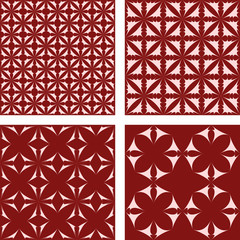 Maroon seamless pattern background set