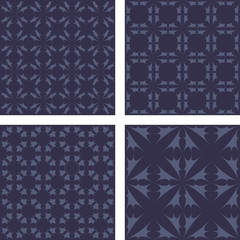 Vintage grey seamless pattern background set