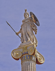 Athena statue, the goddess of science and wisdom, Greece