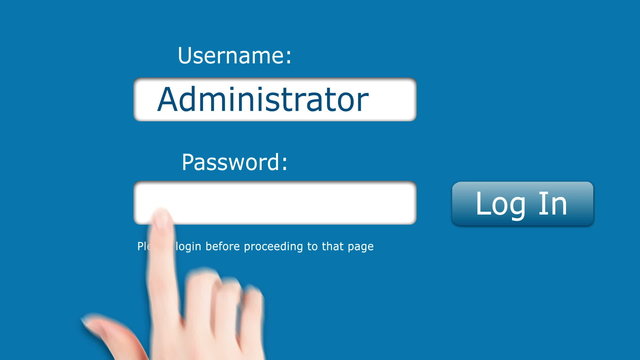 Login form page. Motion graphics