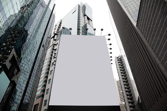 Blank billboard in a city
