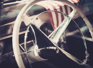 Interior of a classic american car