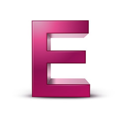 3d alphabet pink E
