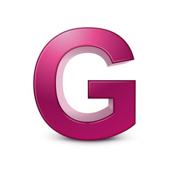 3d alphabet pink G