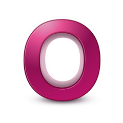 3d alphabet pink O