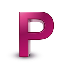 3d alphabet pink P