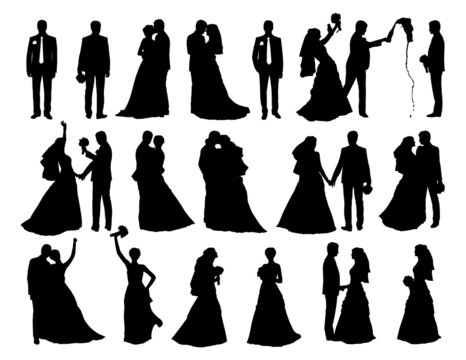 Download 34 557 Best Bride And Groom Silhouette Images Stock Photos Vectors Adobe Stock