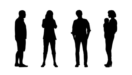 people standing outdoor silhouettes set 9