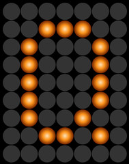 Q orange dotted digital led alphabet