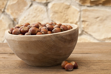 Hazelnut in a bowl