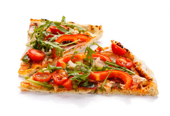 Pizza on white background