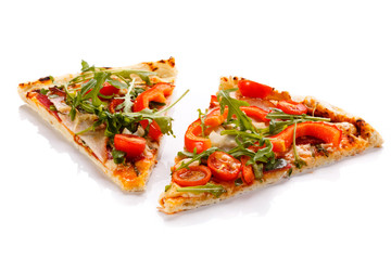 Pizza on white background