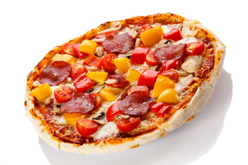Pizza on white background